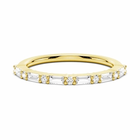 Baguette And Round Prong Moissanite Anniversary Band Precious Detail Opulent Craft
