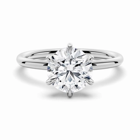 Radiant Design Work Outfit Six Prong Solitaire Moissanite Engagement Ring With Hidden Halo