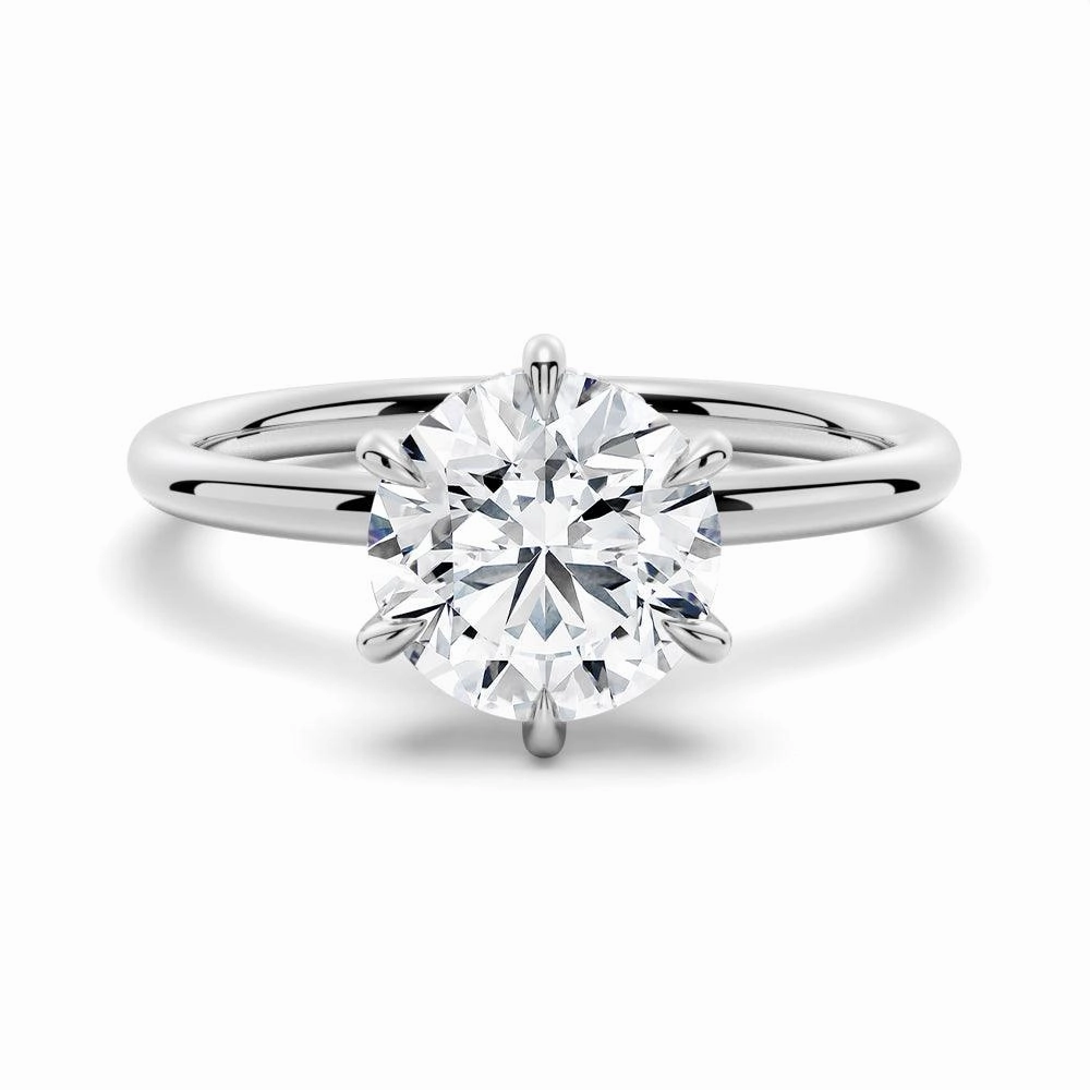 Six Prong Solitaire Moissanite Engagement Ring With Hidden Halo Fresh Statement