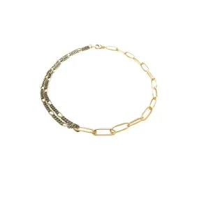 Apollo - Two-Tone Paperclip Necklace Minimal Beauty Resilient Jewelry