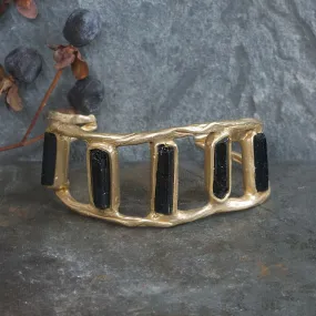 Gleaming Finish Precious Detail Cosmic Cuff - Brass   Tourmaline