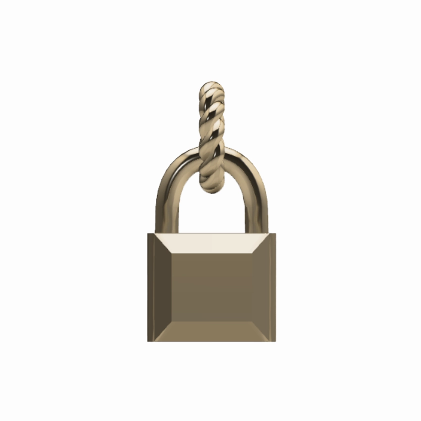 Fresh Finish Initial Padlock Charm