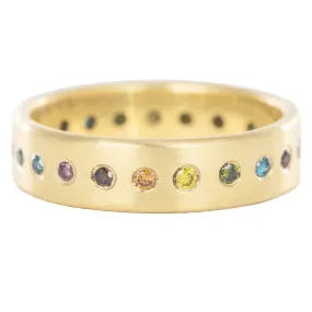 Effortless Shine Slice Diamond Band - 18ky Gold   Colored Diamonds