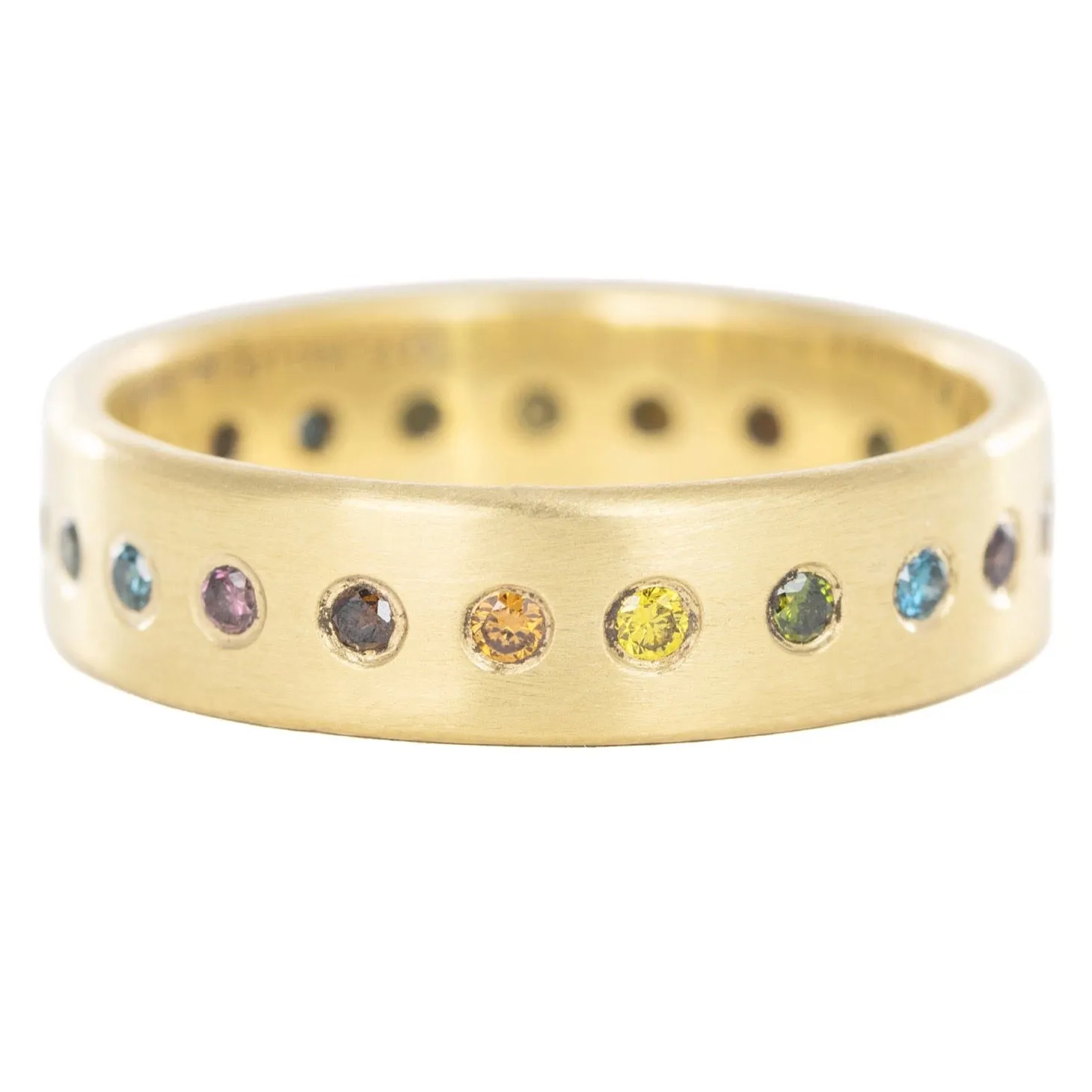 Slice Diamond Band - 18ky Gold   Colored Diamonds Premium Form