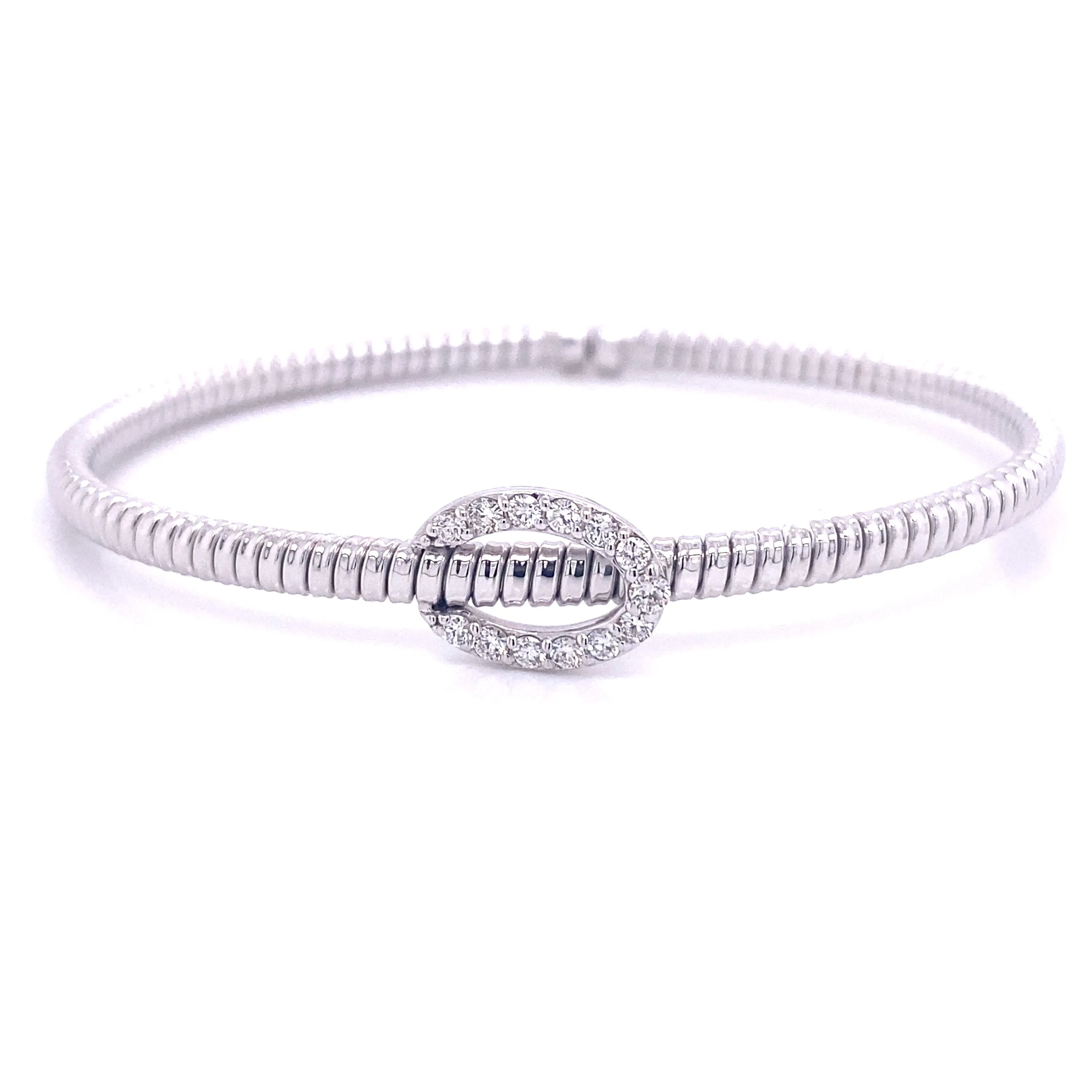 Perennial Favorite Bangle Diamond Bracelet in 18K White Gold (0.30ctw)