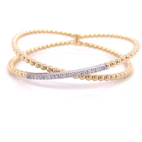Bangle Diamond Bracelet in 18K White/Yellow Gold (0.35ctw) Blessed Charm Cost-effective