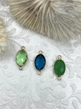 Small Colorful Oval Crystal Charms/Connectors. Oval Connectors, 3 colors available, 14.2mm x 10.8mm x 5.4mm. Fast Shipping Street Fashion