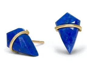 Small Kite Stone Studs - 18k Gold Custom Craftwork Anniversary Present