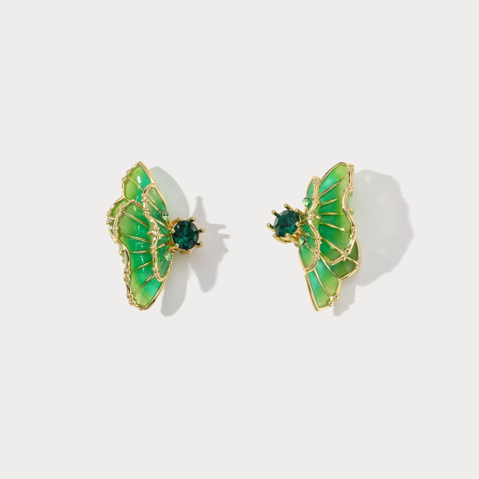 Green Butterfly Earrings Fashionable Must-Have