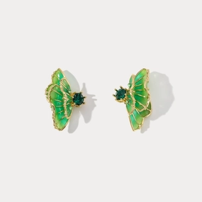 Green Butterfly Earrings Fashionable Must-Have