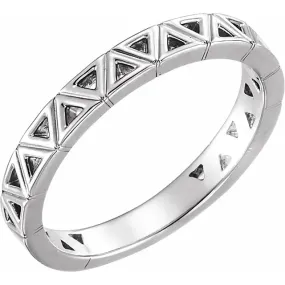 14K White Stackable Geometric Ring Gorgeous Design