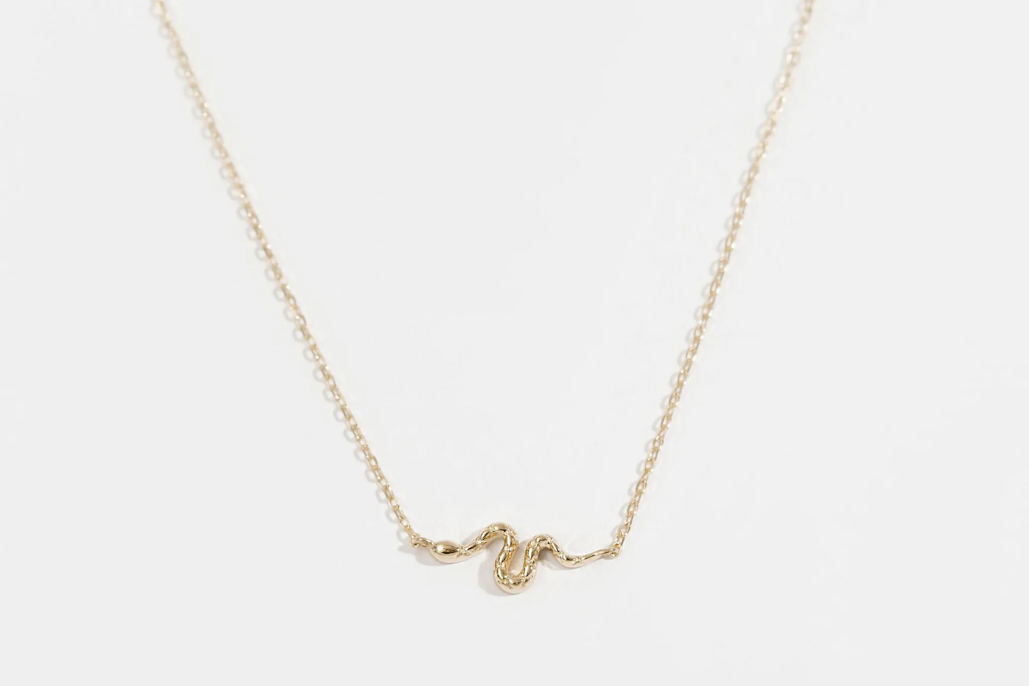Ornate Edge Charming Touch Snake Necklace