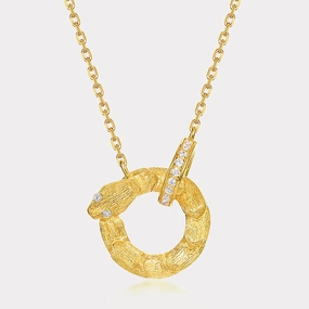 Climate Friendly Accessory Joyful Style Snake Circle Zodiac Necklace