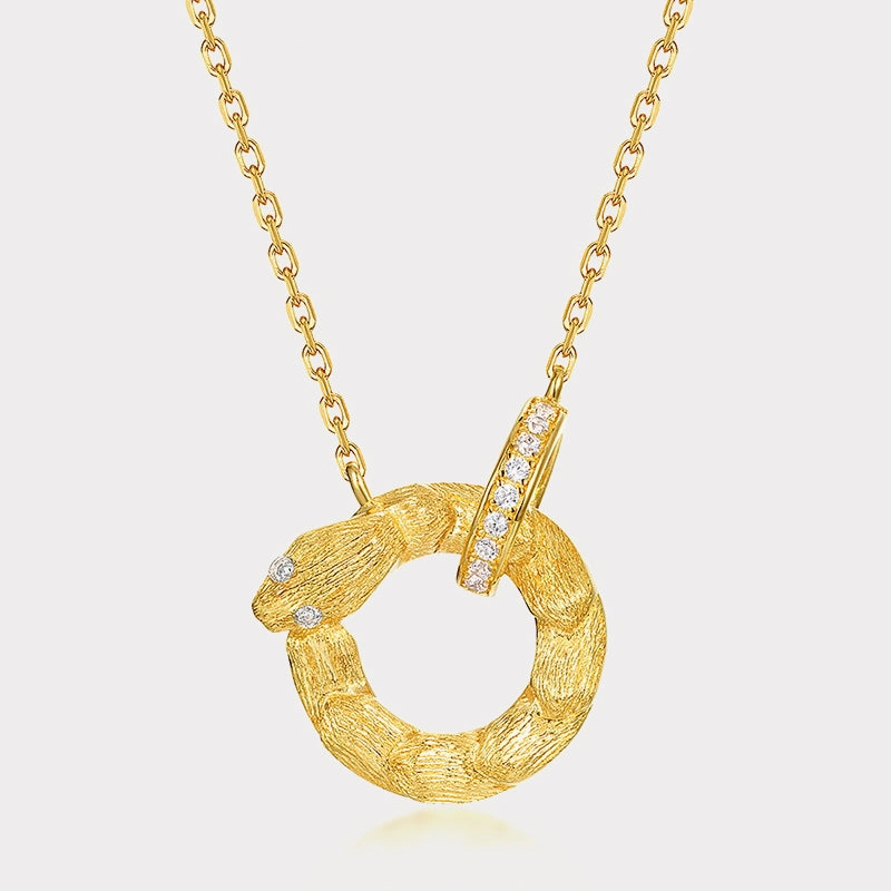 Climate Friendly Accessory Joyful Style Snake Circle Zodiac Necklace