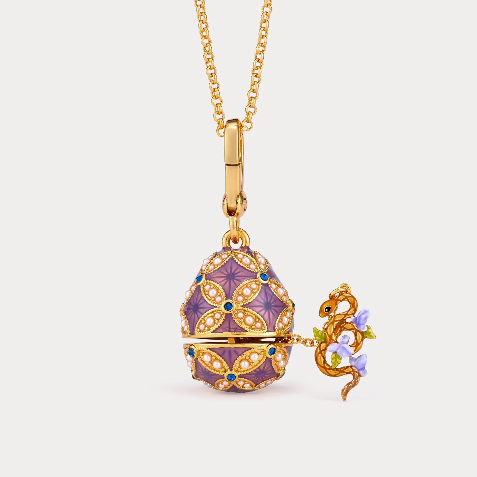 Snake Egg Locket Necklace High-End Jewelry