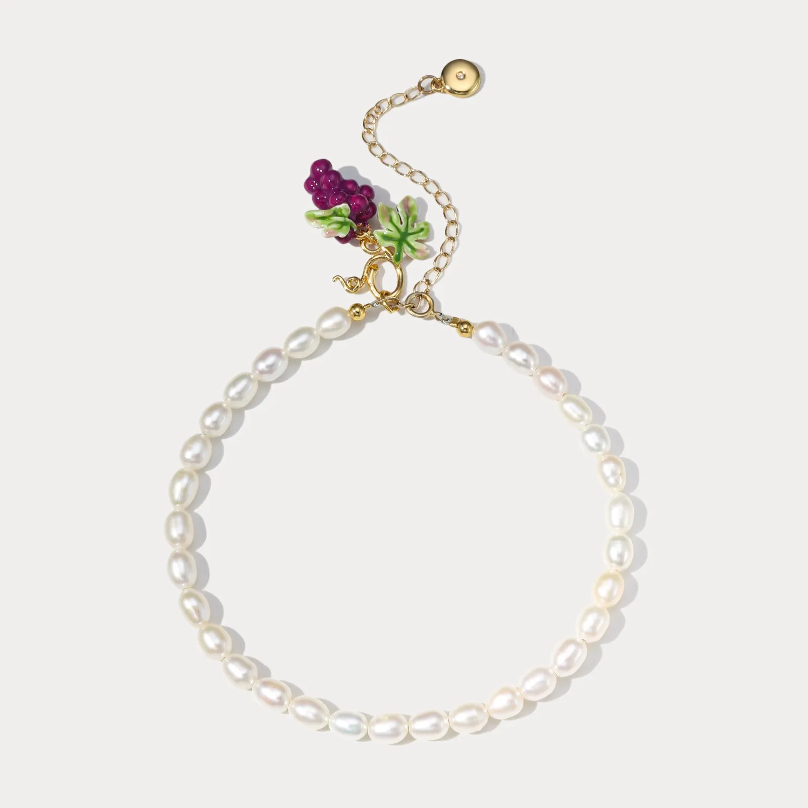 Grape Pearl Anklet Classic Detail