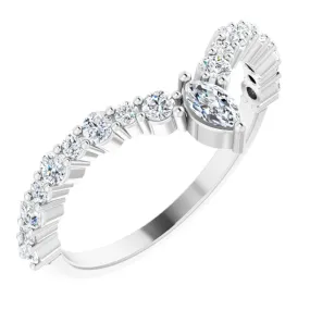 14K White 1/2 CTW Diamond V Ring Fresh Accent