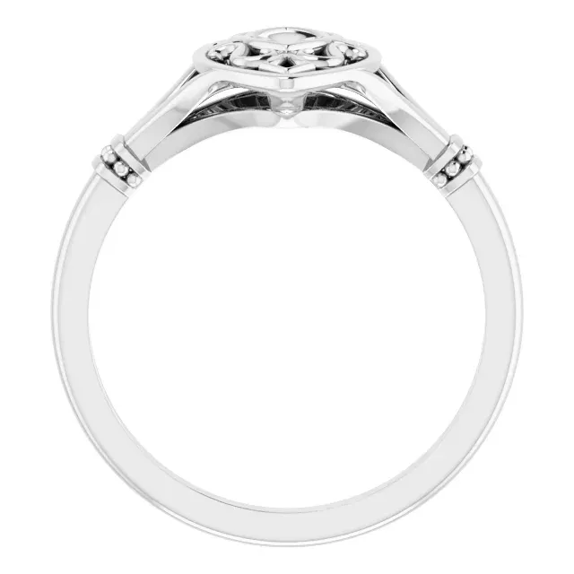 Personal Accessory 14K White Vintage-Inspired Ring