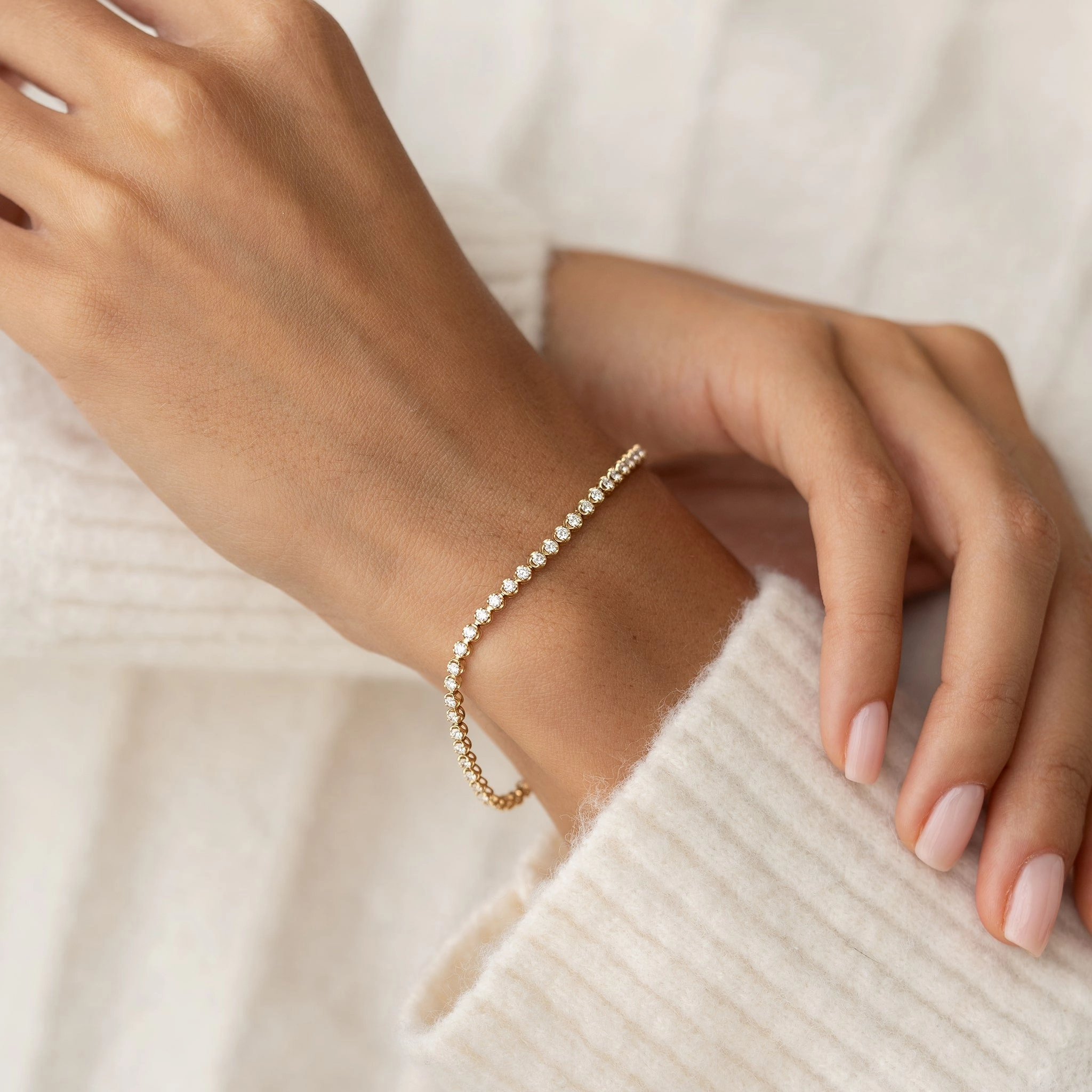 Diamond Tennis Bracelet 14k Gold (1.62 ct tw) - Mirella Radiant Sparkle Petite Shine