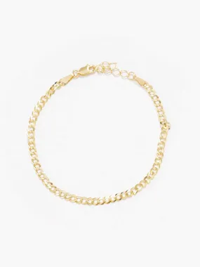 Casual Chic Solid Gold Curb Chain Bracelet