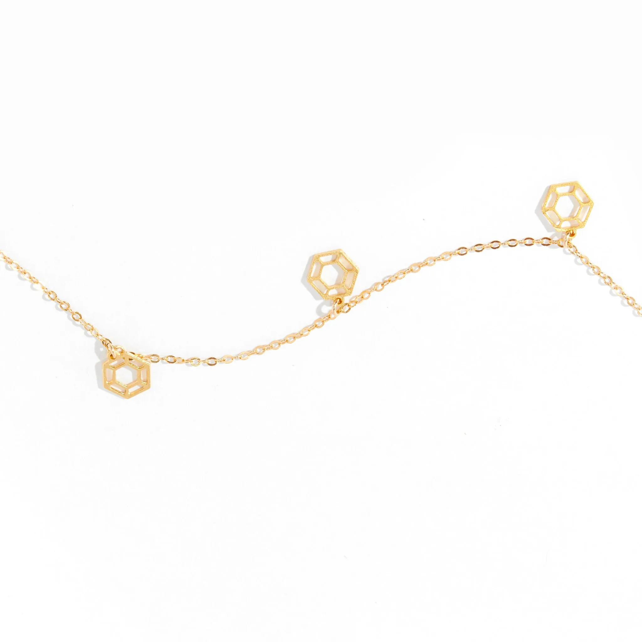 Florence - Choker Necklace with Hexagon Charms Anniversary Piece