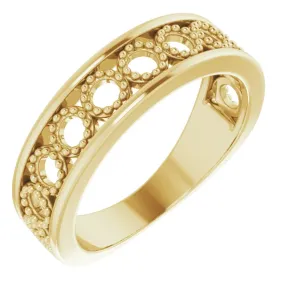 Delicate Insignia 14K Yellow Geometric Stackable Ring