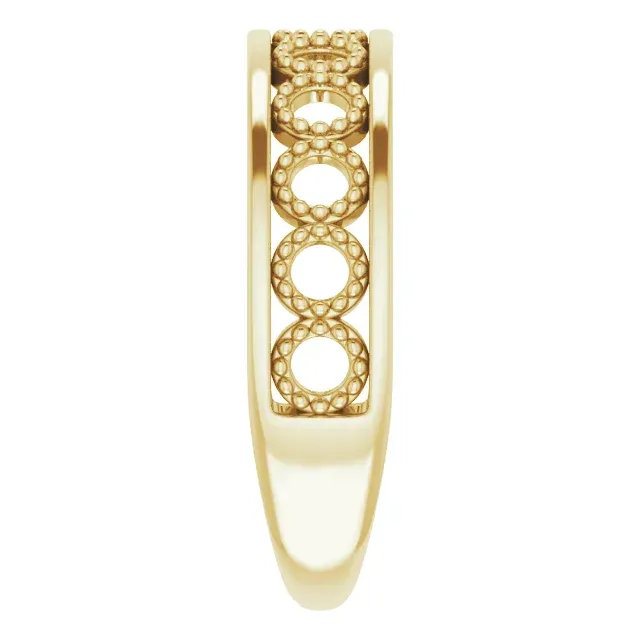 14K Yellow Geometric Stackable Ring Balanced Geometry
