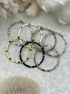 Round Hoop Ring Circle Pendant with Dots, Pendant or Earrings Artisan Ring, Hoop Charm, Closed Ring with Bale, 43mm, 7 Styles Fast Shipping Signature Touch