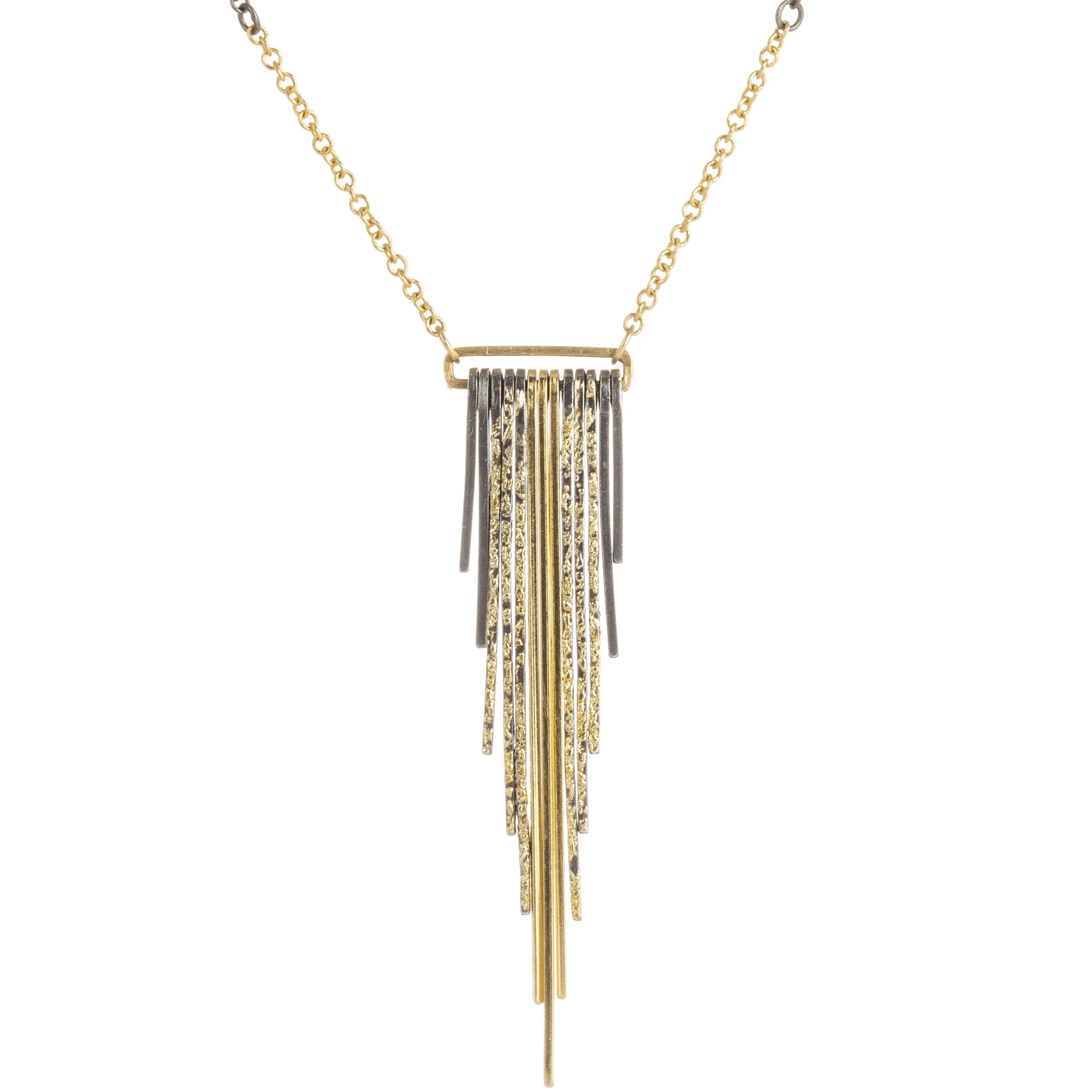 Timeless Design Classic Duo The Decidedly Deco Necklace - 22ky, 18ky   Oxidized Silver