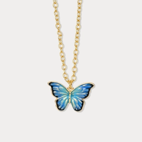 Blue Butterfly Necklace Weekend Style