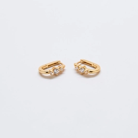 Glow Up White CZ Square Huggie Earrings