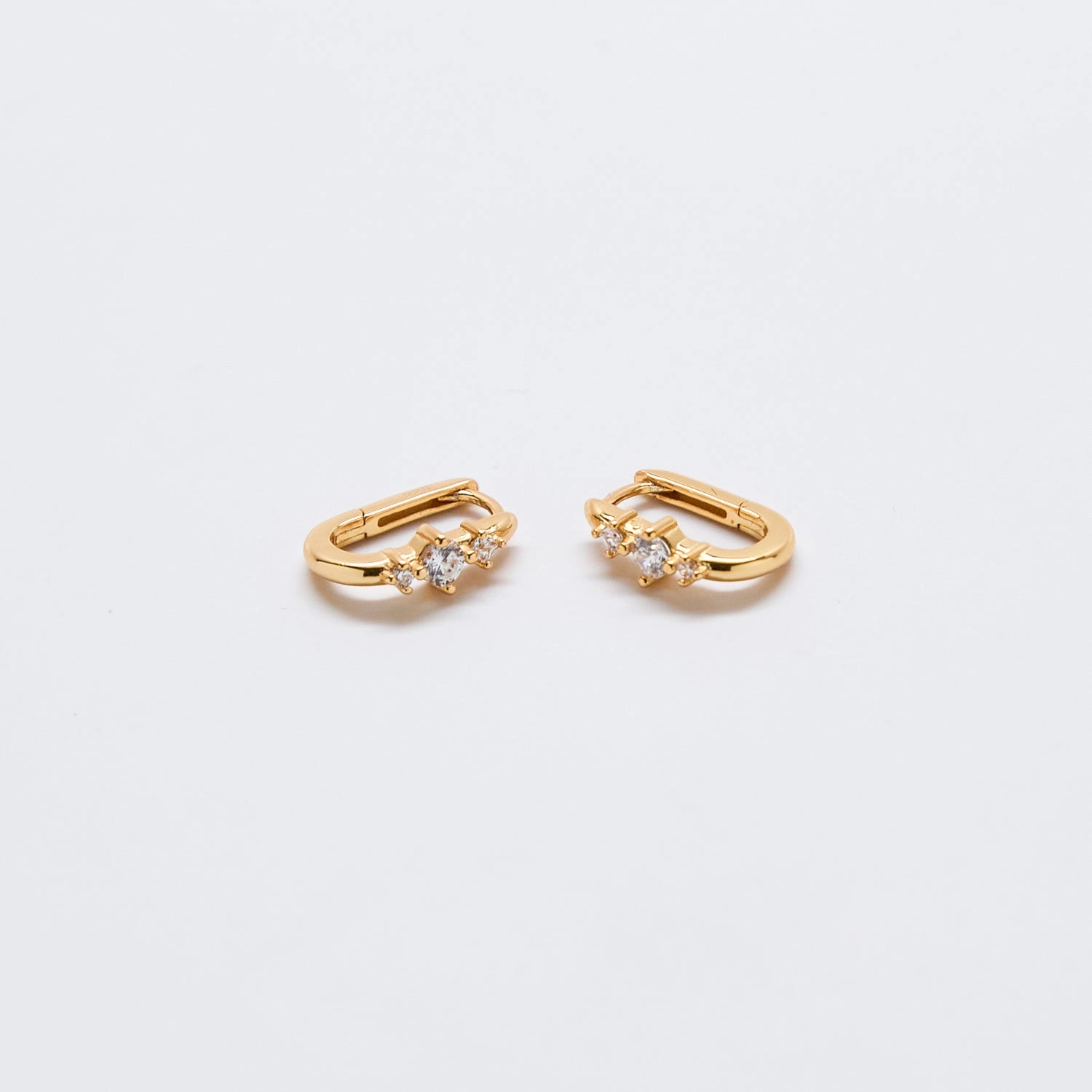 Glow Up White CZ Square Huggie Earrings