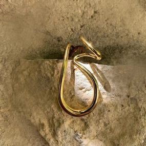 Trend Style Everyday Essential Phoenix 2pcs Double Gold Ear Cuff 18K Vermeil Abstract Geometric Artisan | Ear Cuff Chunky Gold Ear Cuff, Contemporary Abstract Ear Cuff Duo Wrap