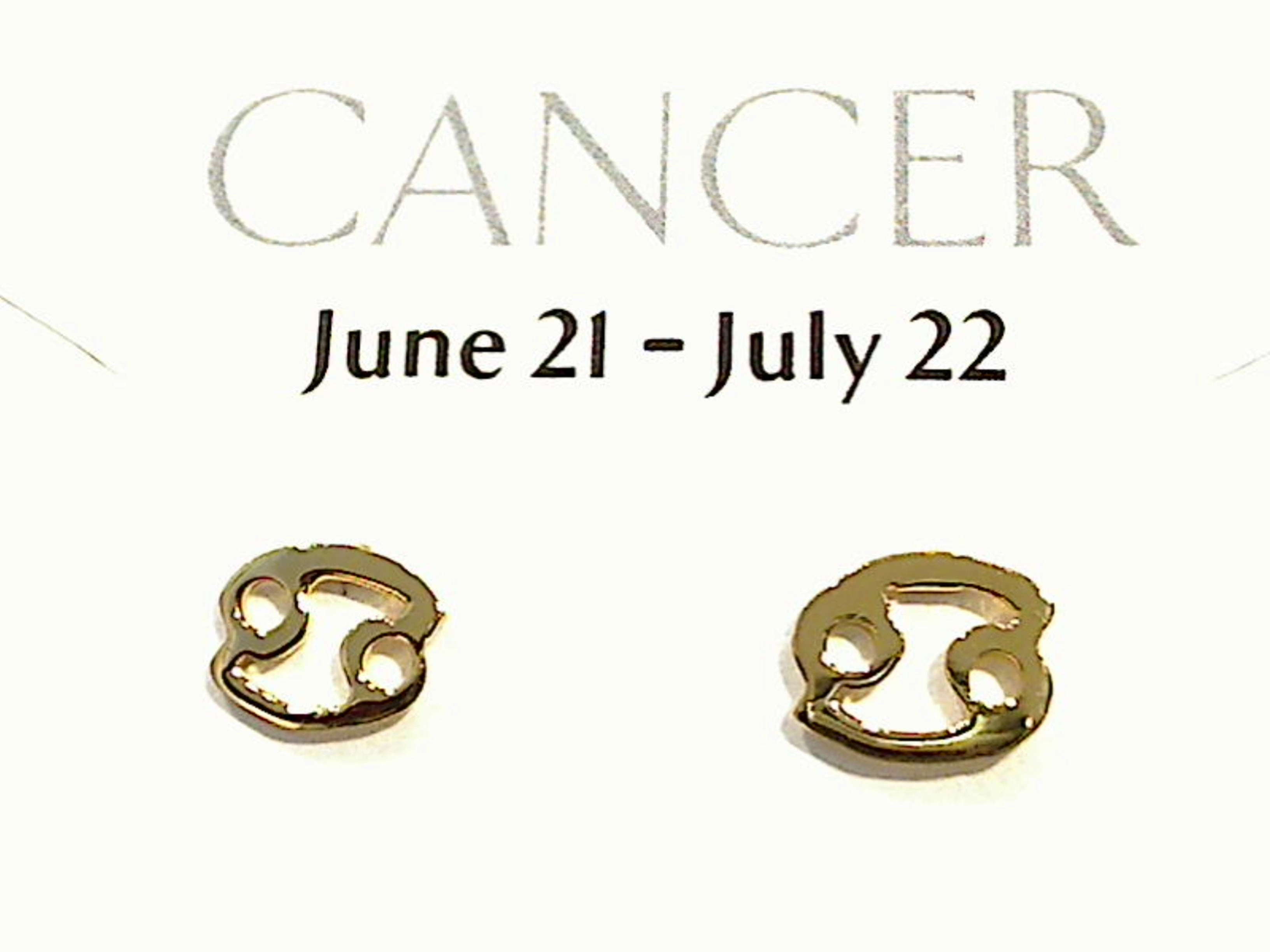 Gold Plated Sterling Cancer Zodiac Earrings Radiant Detail Fashionable Vibe