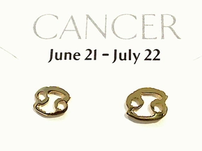 Gold Plated Sterling Cancer Zodiac Earrings Radiant Detail Fashionable Vibe