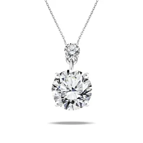 Gorgeous style Ideal Style Stylish 1.5 Carat Double Round Cut Moissanite Pendant Necklace for Women in 18k White Gold over Silver