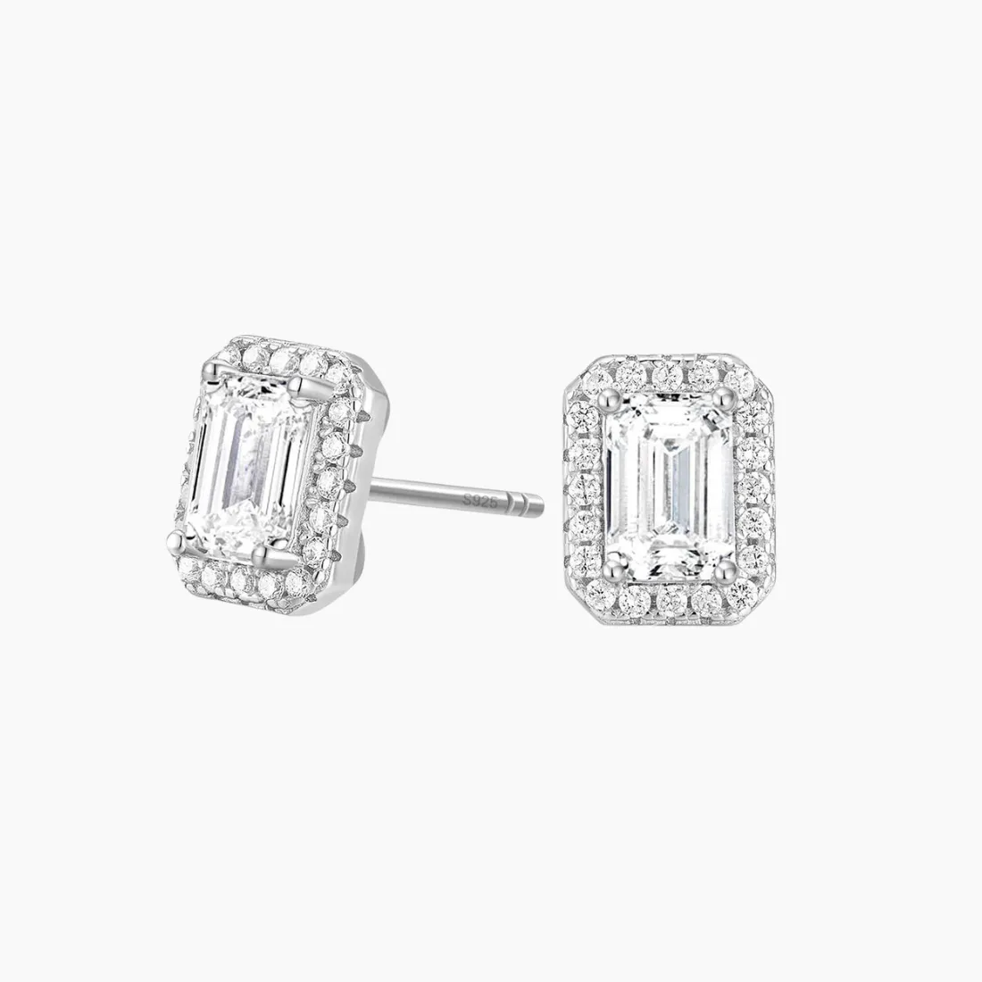 Square Cut Cubic Zirconia CZ Earrings Unique Accessories