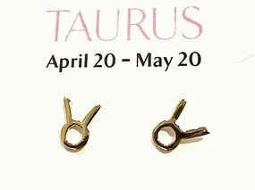 Safe Embellishment Gold Plated Sterling Taurus Zodiac Earrings