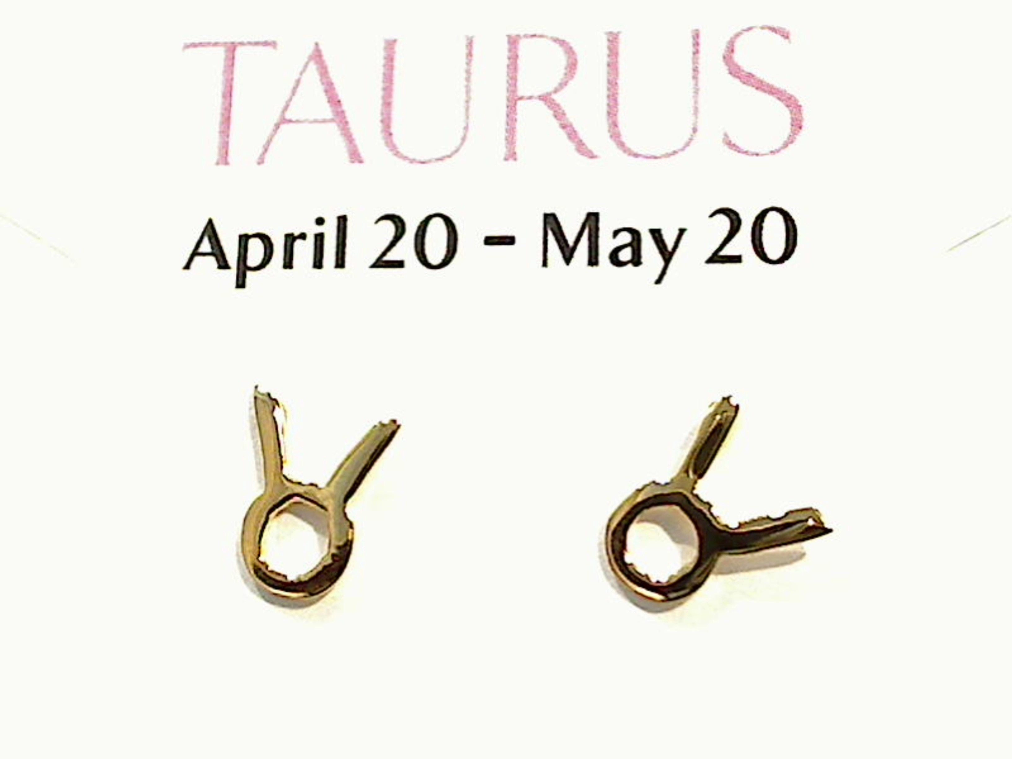 Safe Embellishment Gold Plated Sterling Taurus Zodiac Earrings