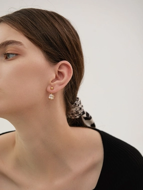 Square Rhinestone Ear Jacket Polished Highlights Party Vibe