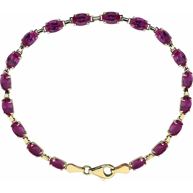 14K Yellow Lab-Grown Ruby 7.25" Bracelet Perfectly Priced Continental Fusions