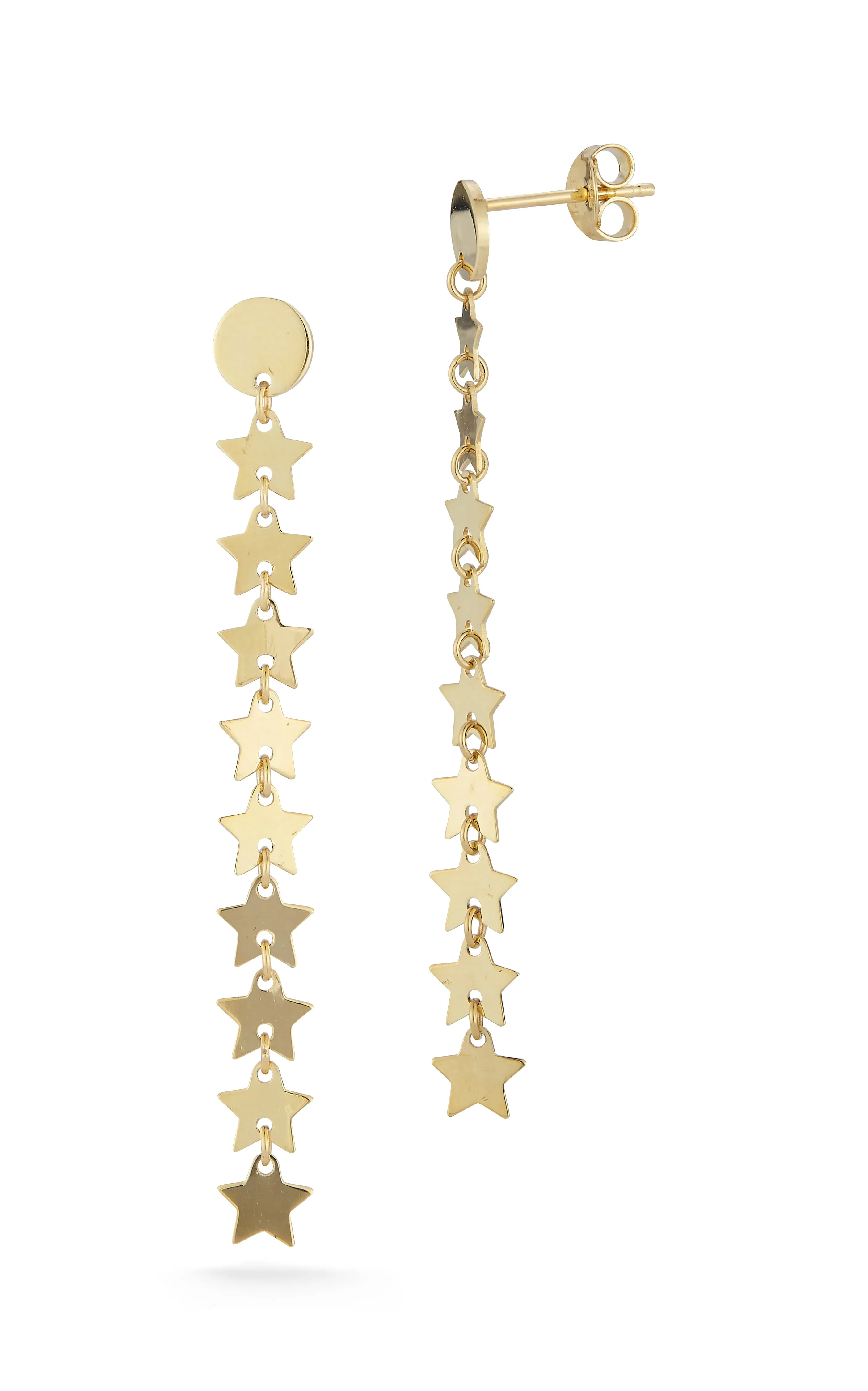 Star Dangle Drop Stud Earring Everyday Glow Polished Highlight