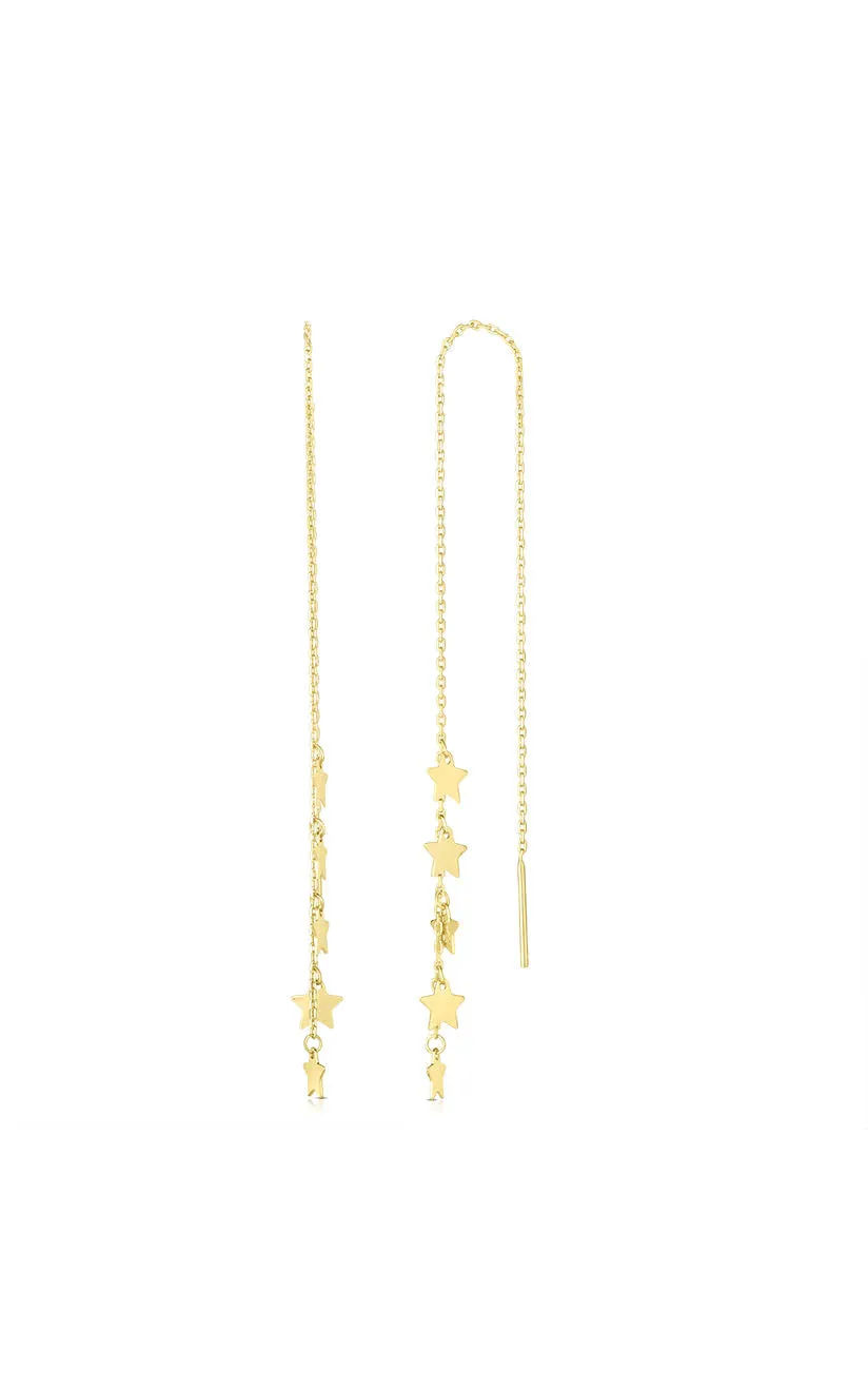 Star Threader Drop Earring Shiny Jewels Holiday Style