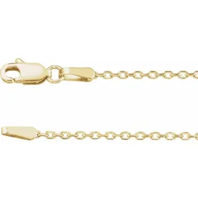 14K Yellow Gold 1.4mm Diamond Cut Cable Chain - 16" Chain Winter Accent Soft Glamour