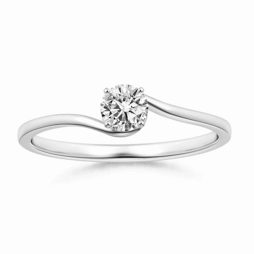 Precious Pieces Event Look Classic Solitaire Round Lab Grown Diamond Twist Promise Ring