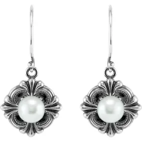 Sterling Silver 29.2x14.3 mm Victorian Style Earring Mounting for Pearl Fashionable Craft Timeless Shine Pieces