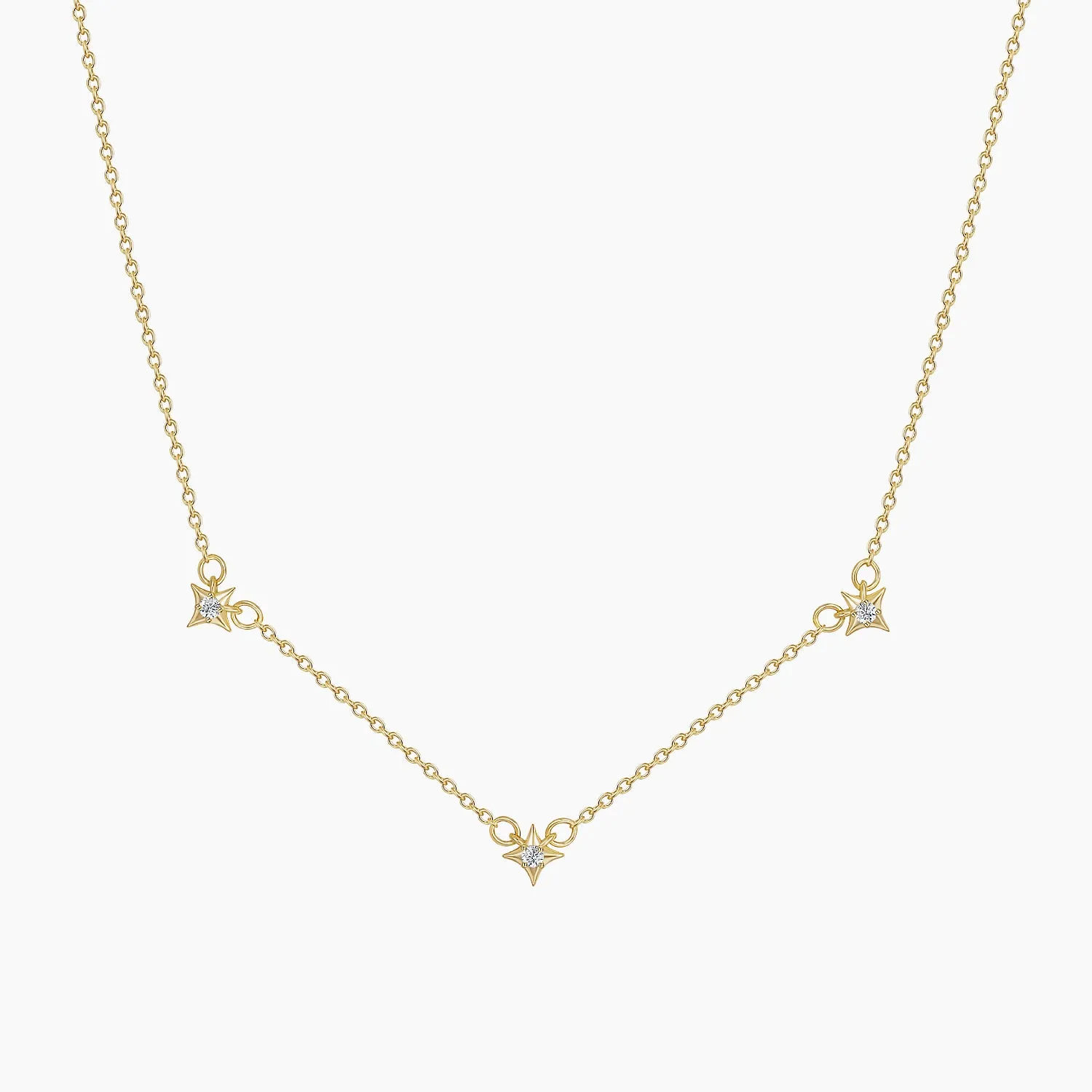 Sterling Silver Cosimic Star Charm Birthstone Necklace Summer Mood