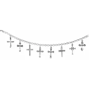 Sterling Silver Cross Charm 8" Bracelet Ready To Give