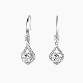 Fresh Detail Bold Detailing Sterling Silver Cubic Zirconia Drop Earrings