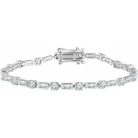 Sterling Silver Cubic Zirconia Line 7" Bracelet Unbridled Blends Immaculate Sight
